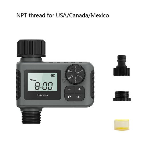 Smart Irrigation System with Automatic Water Timer and LCD Display, IPX5 Rated Sprinkler Control for Garden Optimization