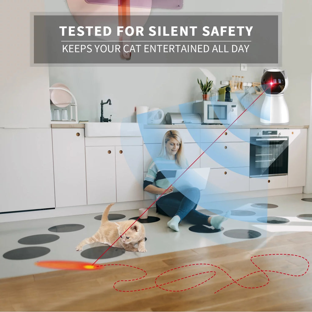 4th Generation Motion-Activated Rechargeable Automatic Cat Laser Toy with Real Random Trajectory - Interactive Toy for Indoor Cats, Kittens, and Dogs
