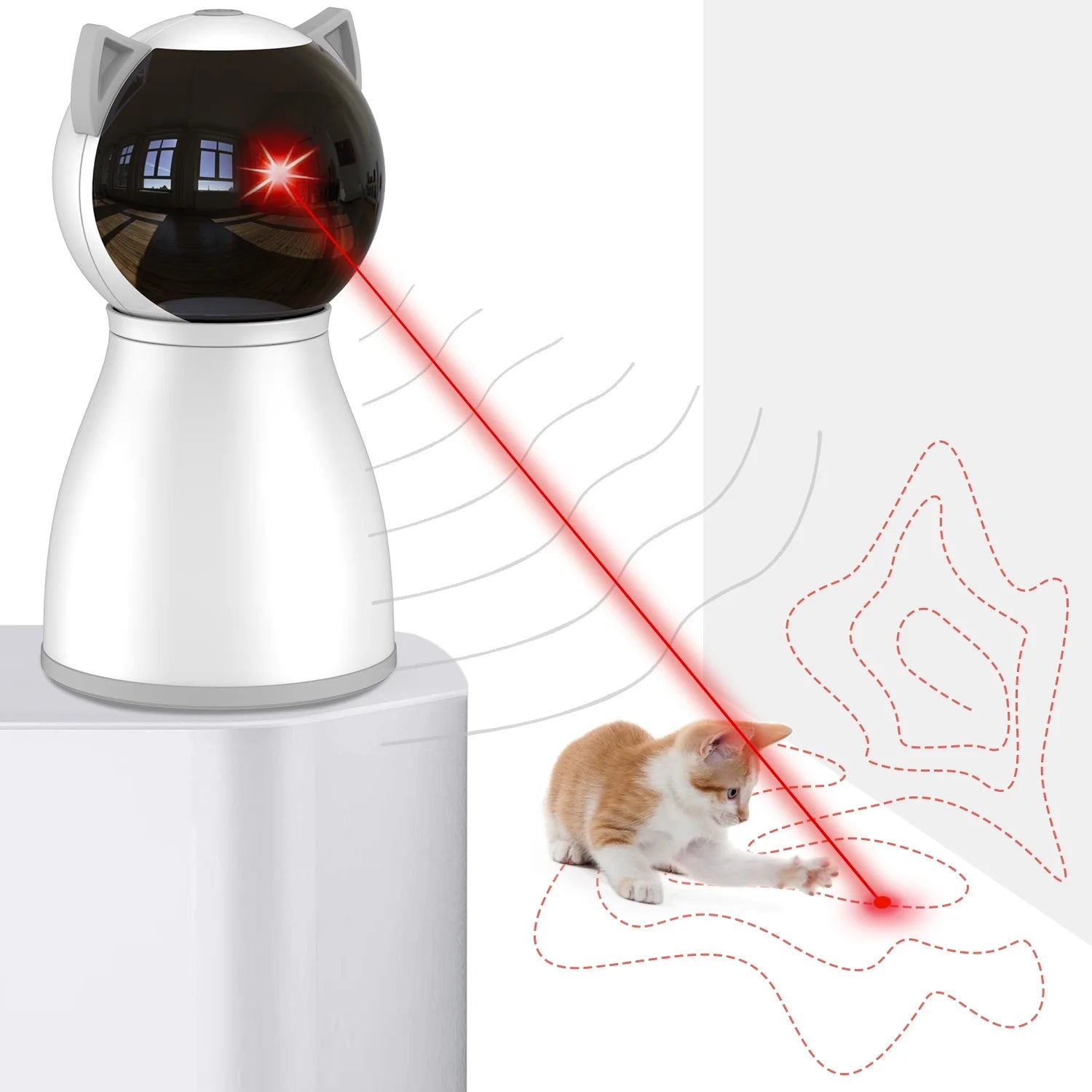 4th Generation Motion-Activated Rechargeable Automatic Cat Laser Toy with Real Random Trajectory - Interactive Toy for Indoor Cats, Kittens, and Dogs
