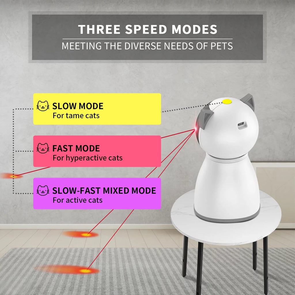 4th Generation Motion-Activated Rechargeable Automatic Cat Laser Toy with Real Random Trajectory - Interactive Toy for Indoor Cats, Kittens, and Dogs